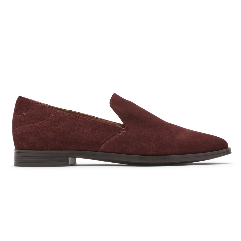 Rockport Women's Perpetua Loafers - Burgundy - USA (7364XVWGA)